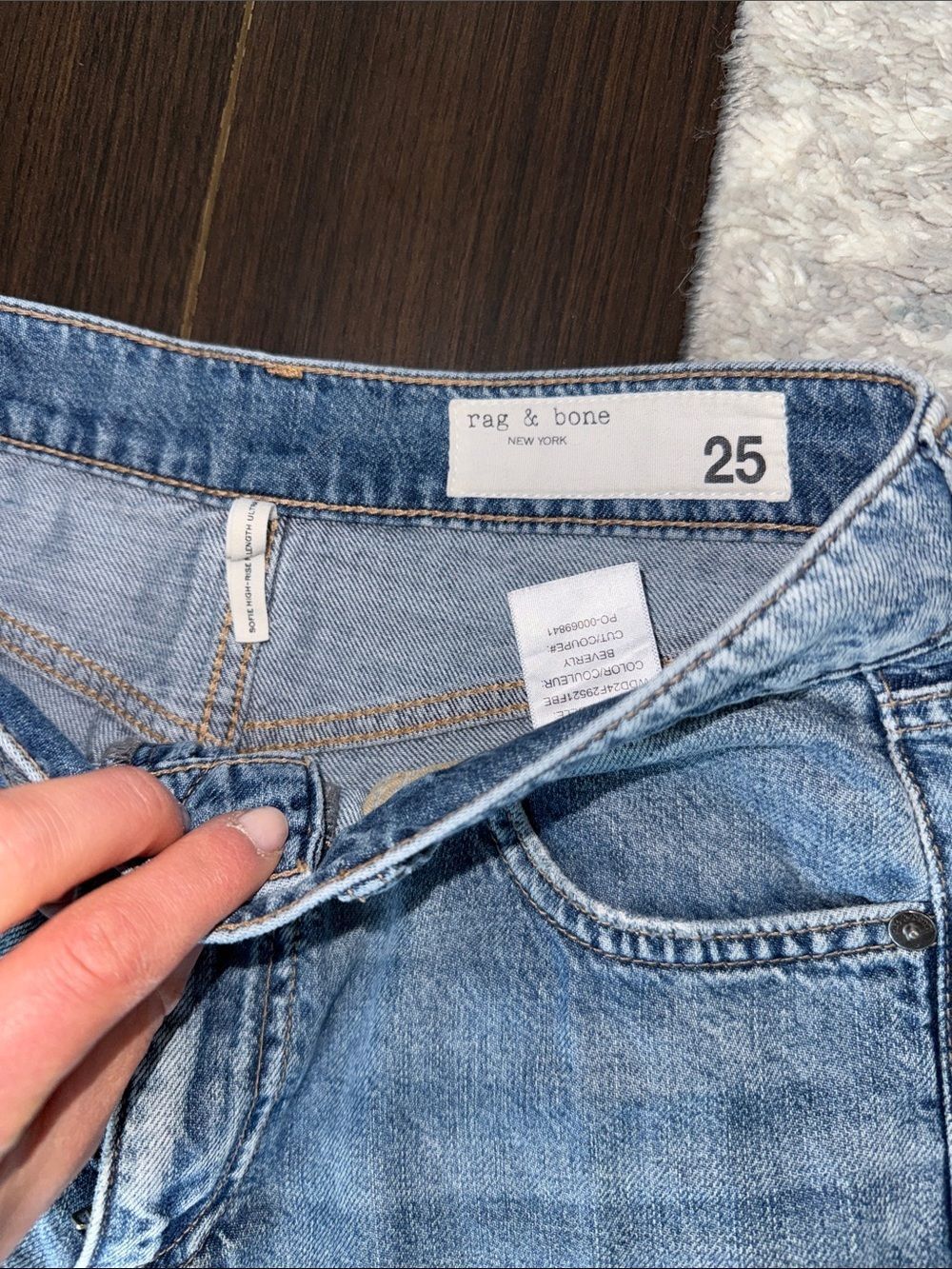 RAG & BONE Featherweight Sofie High Rise Wide Leg Jean, Beverly, 25 - Picture 6 of 6